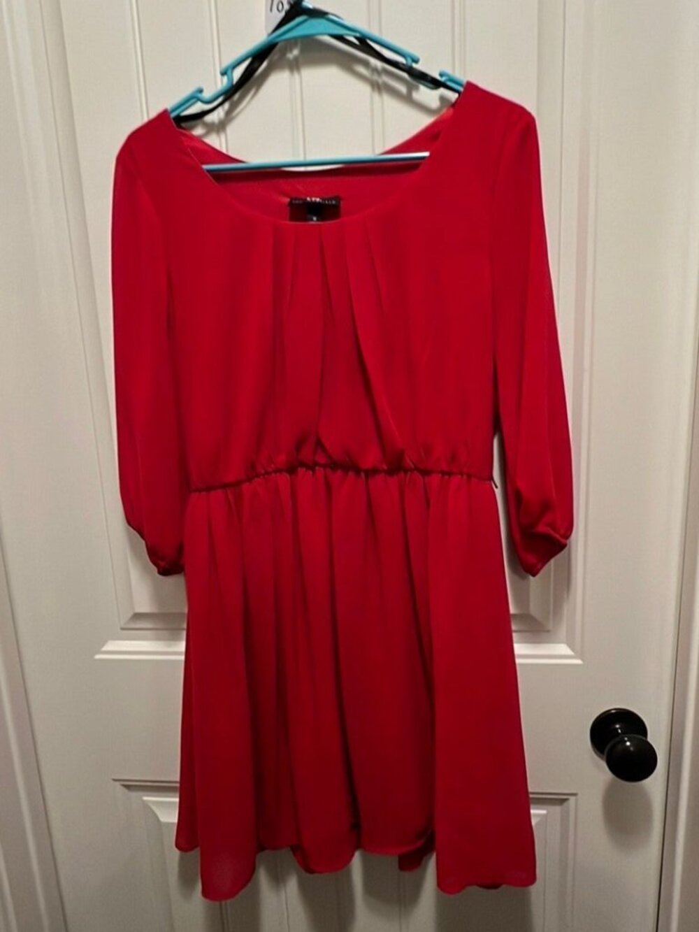 San Francisco Red Dress with 3/4 Sleeves Jr/Miss Size M
